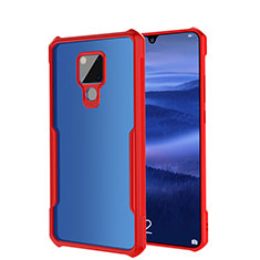Silicone Transparent Mirror Frame Case Cover H01 for Huawei Mate 20 X 5G Red