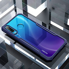 Silicone Transparent Mirror Frame Case Cover H01 for Huawei Nova 4e Blue