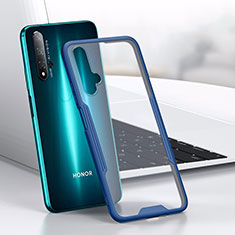 Silicone Transparent Mirror Frame Case Cover H01 for Huawei Nova 5T Blue