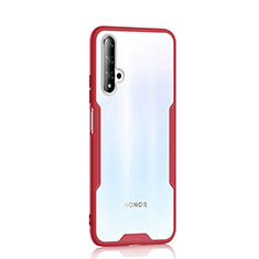 Silicone Transparent Mirror Frame Case Cover H01 for Huawei Nova 5T Red