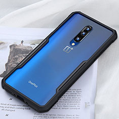 Silicone Transparent Mirror Frame Case Cover H01 for OnePlus 7T Pro Black