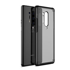 Silicone Transparent Mirror Frame Case Cover H01 for OnePlus 8 Pro Black