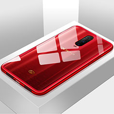 Silicone Transparent Mirror Frame Case Cover H01 for Oppo R17 Pro Red