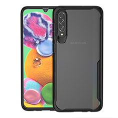 Silicone Transparent Mirror Frame Case Cover H01 for Samsung Galaxy A70 Black