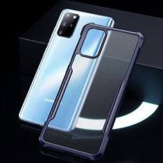 Silicone Transparent Mirror Frame Case Cover H01 for Samsung Galaxy S20 Plus 5G Blue