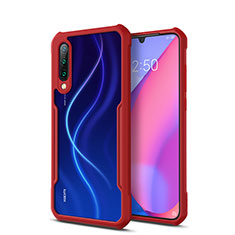 Silicone Transparent Mirror Frame Case Cover H01 for Xiaomi Mi A3 Red