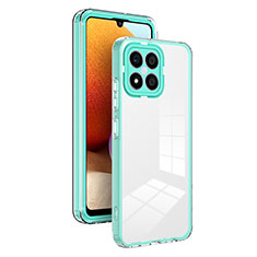 Silicone Transparent Mirror Frame Case Cover H01P for Huawei Honor X8 4G Green