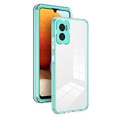 Silicone Transparent Mirror Frame Case Cover H01P for Motorola Moto E22 Green