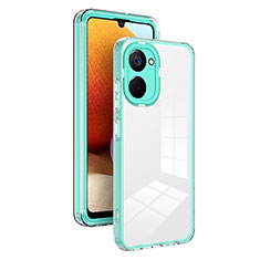 Silicone Transparent Mirror Frame Case Cover H01P for Realme 10 4G Green