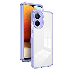 Silicone Transparent Mirror Frame Case Cover H01P for Realme 10 4G Purple