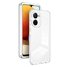 Silicone Transparent Mirror Frame Case Cover H01P for Realme 10 4G White