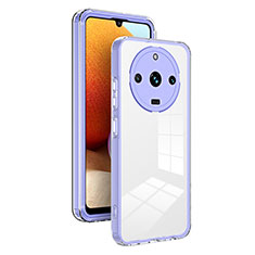 Silicone Transparent Mirror Frame Case Cover H01P for Realme 11 Pro+ Plus 5G Purple