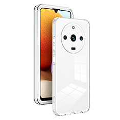 Silicone Transparent Mirror Frame Case Cover H01P for Realme 11 Pro+ Plus 5G White