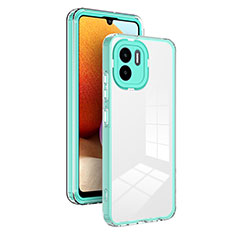 Silicone Transparent Mirror Frame Case Cover H01P for Xiaomi Poco C50 Green