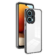 Silicone Transparent Mirror Frame Case Cover H01P for Xiaomi Poco F5 5G Black