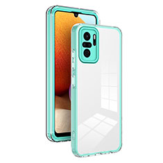 Silicone Transparent Mirror Frame Case Cover H01P for Xiaomi Poco M5S Green