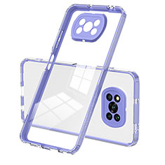 Silicone Transparent Mirror Frame Case Cover H01P for Xiaomi Poco X3 NFC Purple