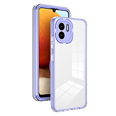 Silicone Transparent Mirror Frame Case Cover H01P for Xiaomi Redmi A2 Plus Purple