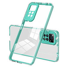 Silicone Transparent Mirror Frame Case Cover H01P for Xiaomi Redmi Note 11 Pro 5G Green