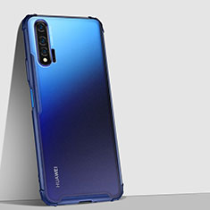 Silicone Transparent Mirror Frame Case Cover H02 for Huawei Nova 6 5G Blue