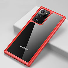 Silicone Transparent Mirror Frame Case Cover H02 for Samsung Galaxy Note 20 Ultra 5G Red