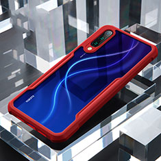 Silicone Transparent Mirror Frame Case Cover H02 for Xiaomi Mi A3 Red