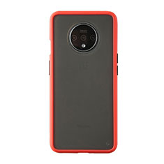 Silicone Transparent Mirror Frame Case Cover H03 for OnePlus 7T Red