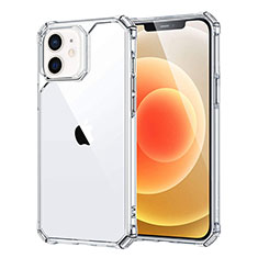 Silicone Transparent Mirror Frame Case Cover H04 for Apple iPhone 12 Clear