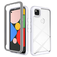 Silicone Transparent Mirror Frame Case Cover M01 for Google Pixel 4a White