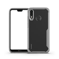 Silicone Transparent Mirror Frame Case Cover M01 for Huawei Nova 3e Gray