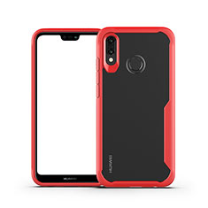 Silicone Transparent Mirror Frame Case Cover M01 for Huawei Nova 3e Red