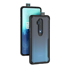 Silicone Transparent Mirror Frame Case Cover M01 for OnePlus 7T Pro Black
