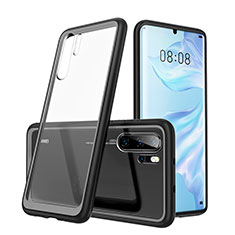 Silicone Transparent Mirror Frame Case Cover M02 for Huawei P30 Pro Black
