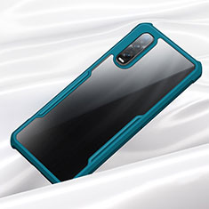 Silicone Transparent Mirror Frame Case Cover M02 for Oppo Find X2 Pro Green