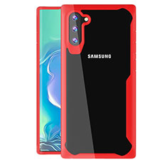 Silicone Transparent Mirror Frame Case Cover M02 for Samsung Galaxy Note 10 5G Red