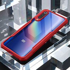 Silicone Transparent Mirror Frame Case Cover M02 for Xiaomi Mi A3 Lite Red