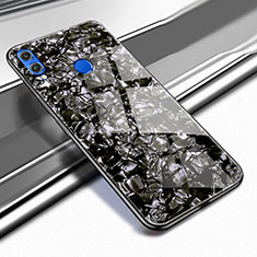 Silicone Transparent Mirror Frame Case Cover M03 for Huawei Honor V10 Lite Black