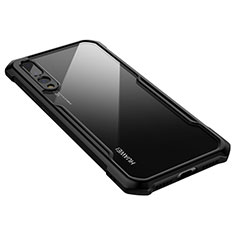 Silicone Transparent Mirror Frame Case Cover M03 for Huawei P20 Pro Black