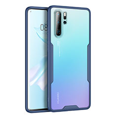 Silicone Transparent Mirror Frame Case Cover M03 for Huawei P30 Pro Blue