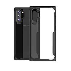 Silicone Transparent Mirror Frame Case Cover M03 for Samsung Galaxy Note 10 Plus 5G Black