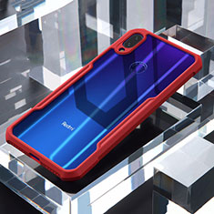 Silicone Transparent Mirror Frame Case Cover M03 for Xiaomi Redmi Note 7 Red