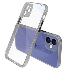 Silicone Transparent Mirror Frame Case Cover M05 for Apple iPhone 12 Mini Gray