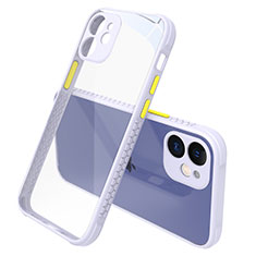 Silicone Transparent Mirror Frame Case Cover M05 for Apple iPhone 12 Mini White