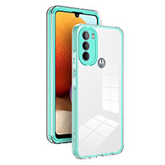 Silicone Transparent Mirror Frame Case Cover MQ1 for Motorola Moto G31 Green