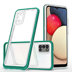 Silicone Transparent Mirror Frame Case Cover MQ1 for Samsung Galaxy A02s Green