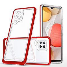Silicone Transparent Mirror Frame Case Cover MQ1 for Samsung Galaxy A42 5G Red