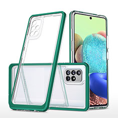 Silicone Transparent Mirror Frame Case Cover MQ1 for Samsung Galaxy A71 5G Green
