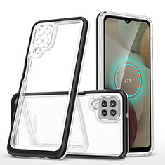 Silicone Transparent Mirror Frame Case Cover MQ1 for Samsung Galaxy F12 Black