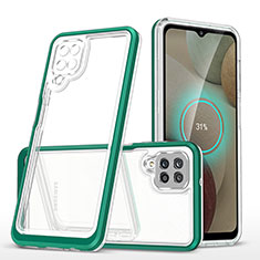 Silicone Transparent Mirror Frame Case Cover MQ1 for Samsung Galaxy M12 Green