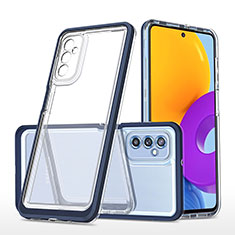 Silicone Transparent Mirror Frame Case Cover MQ1 for Samsung Galaxy M52 5G Blue